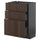 METOD / KNIVSHULT - METOD / KNIVSHULT Base cabinet with 3 drawers, black-grey/Sinarp brown, 60x37 cm