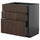 METOD / KNIVSHULT - METOD / KNIVSHULT Base cabinet with 3 drawers, black-grey/Sinarp brown, 80x60 cm