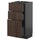 METOD / KNIVSHULT - METOD / KNIVSHULT Base cabinet with 3 drawers, black-grey/Sinarp brown, 40x37 cm