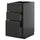 METOD / KNIVSHULT - METOD / KNIVSHULT Base cabinet with 3 drawers, black-grey/Upplöv matt anthracite, 40x60 cm