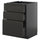 METOD / KNIVSHULT - METOD / KNIVSHULT Base cabinet with 3 drawers, black-grey/Upplöv matt anthracite, 60x60 cm