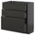 METOD / KNIVSHULT - METOD / KNIVSHULT Base cabinet with 3 drawers, black-grey/Upplöv matt anthracite, 80x37 cm