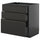 METOD / KNIVSHULT - METOD / KNIVSHULT Base cabinet with 3 drawers, black-grey/Upplöv matt anthracite, 80x60 cm