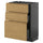 METOD / KNIVSHULT - METOD / KNIVSHULT Base cabinet with 3 drawers, black-grey/Voxtorp oak effect, 60x37 cm