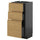 METOD / KNIVSHULT - METOD / KNIVSHULT Base cabinet with 3 drawers, black-grey/Voxtorp oak effect, 40x37 cm