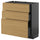 METOD / KNIVSHULT - METOD / KNIVSHULT Base cabinet with 3 drawers, black-grey/Voxtorp oak effect, 80x37 cm