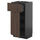 METOD / KNIVSHULT - METOD / KNIVSHULT Base cabinet with drawer/door, black-grey/Sinarp brown, 40x37 cm