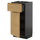 METOD / KNIVSHULT - METOD / KNIVSHULT Base cabinet with drawer/door, black-grey/Voxtorp oak effect, 40x37 cm