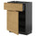 METOD / KNIVSHULT - METOD / KNIVSHULT Base cabinet with drawer/door, black-grey/Voxtorp oak effect, 60x37 cm
