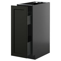 METOD / KNIVSHULT base cabinet/pull-out int fittings, black-grey/Lerhyttan black stained, 30x60 cm