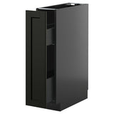 METOD / KNIVSHULT base cabinet/pull-out int fittings, black-grey/Lerhyttan black stained, 20x60 cm