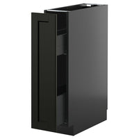 METOD / KNIVSHULT base cabinet/pull-out int fittings, black-grey/Lerhyttan black stained, 20x60 cm