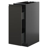 METOD / KNIVSHULT base cabinet/pull-out int fittings, black-grey/Upplöv matt anthracite, 30x60 cm