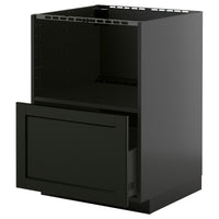 METOD / KNIVSHULT base cabinet f built-in appliances, black-grey/Lerhyttan black stained, 60x60 cm