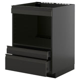 METOD / KNIVSHULT base cabinet f built-in appliances, black-grey/Upplöv matt anthracite, 60x60 cm