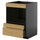 METOD / KNIVSHULT base cabinet f built-in appliances, black-grey/Voxtorp oak effect, 60x60 cm