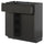 METOD / KNIVSHULT - METOD / KNIVSHULT Base cabinet with drawer/2 doors, black-grey/Upplöv matt anthracite, 80x37 cm