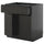 METOD / KNIVSHULT - METOD / KNIVSHULT Base cabinet with drawer/2 doors, black-grey/Upplöv matt anthracite, 80x60 cm