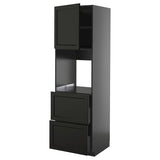METOD / KNIVSHULT hi cab f ov w dr/2 frnts/2 hi drwrs, black-grey/Lerhyttan black stained, 60x60x200 cm