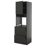 METOD / KNIVSHULT hi cab f ov w dr/2 frnts/2 hi drwrs, black-grey/Nickebo matt anthracite, 60x60x200 cm