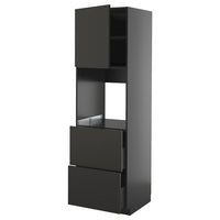 METOD / KNIVSHULT hi cab f ov w dr/2 frnts/2 hi drwrs, black-grey/Nickebo matt anthracite, 60x60x200 cm