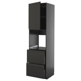 METOD / KNIVSHULT hi cab f ov w dr/2 frnts/2 hi drwrs, black-grey/Upplöv matt anthracite, 60x60x220 cm