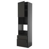 METOD / KNIVSHULT high cabinet f built-in appliances, black-grey/Nickebo matt anthracite, 60x60x240 cm