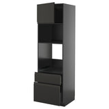 METOD / KNIVSHULT high cabinet f built-in appliances, black-grey/Upplöv matt anthracite, 60x60x200 cm