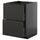 METOD / KNIVSHULT - METOD / KNIVSHULT Base cab f sink+2 fronts/2 drawers, black-grey/Upplöv matt anthracite, 60x60 cm