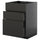 METOD / KNIVSHULT - METOD / KNIVSHULT Base cab f sink+3 fronts/2 drawers, black-grey/Nickebo matt anthracite, 60x60 cm