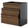 METOD / KNIVSHULT base cab f sink+3 fronts/2 drawers, black-grey/Stensta dark brown ash veneer, 80x60 cm