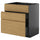 METOD / KNIVSHULT - METOD / KNIVSHULT Base cab f sink+3 fronts/2 drawers, black-grey/Voxtorp oak effect, 80x60 cm
