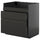 METOD / KNIVSHULT - METOD / KNIVSHULT Base cb f HAVSEN snk/3 frnts/2 drws, black-grey/Upplöv matt anthracite, 80x60 cm