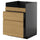 METOD / KNIVSHULT - METOD / KNIVSHULT Base cb f HAVSEN snk/3 frnts/2 drws, black-grey/Voxtorp oak effect, 60x60 cm