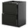 METOD / KNIVSHULT - METOD / KNIVSHULT Base cab f hob/2 fronts/2 drawers, black-grey/Lerhyttan black stained, 60x60 cm
