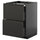 METOD / KNIVSHULT base cab f hob/2 fronts/2 drawers, black-grey/Upplöv matt anthracite, 60x60 cm