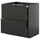 METOD / KNIVSHULT - METOD / KNIVSHULT Base cab f hob/2 fronts/3 drawers, black-grey/Nickebo matt anthracite, 80x60 cm