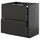 METOD / KNIVSHULT - METOD / KNIVSHULT Base cab f hob/2 fronts/3 drawers, black-grey/Upplöv matt anthracite, 80x60 cm