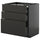 METOD / KNIVSHULT - METOD / KNIVSHULT Base cab f hob/3 fronts/3 drawers, black-grey/Nickebo matt anthracite, 80x60 cm