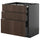 METOD / KNIVSHULT - METOD / KNIVSHULT Base cab f hob/3 fronts/3 drawers, black-grey/Sinarp brown, 80x60 cm