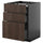METOD / KNIVSHULT Hob cabinet/3bars/3cassets, black-grey/Sinarp brown, 60x60 cm