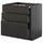 METOD / KNIVSHULT base cab f hob/3 fronts/3 drawers, black-grey/Upplöv matt anthracite, 80x60 cm