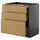 METOD / KNIVSHULT - METOD / KNIVSHULT Base cab f hob/3 fronts/3 drawers, black-grey/Voxtorp oak effect, 80x60 cm