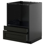 METOD / KNIVSHULT base cabinet f combi micro/drawers, black-grey/Lerhyttan black stained, 60x60 cm