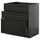 METOD / KNIVSHULT - METOD / KNIVSHULT Base cab f hob/int extractor w drw, black-grey/Lerhyttan black stained, 80x60 cm