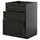 METOD / KNIVSHULT - METOD / KNIVSHULT Base cab f hob/int extractor w drw, black-grey/Lerhyttan black stained, 60x60 cm