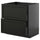 METOD / KNIVSHULT - METOD / KNIVSHULT Base cab f hob/int extractor w drw, black-grey/Lerhyttan black stained, 80x60 cm