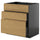 METOD / KNIVSHULT - METOD / KNIVSHULT Base cab f hob/int extractor w drw, black-grey/Voxtorp oak effect, 80x60 cm
