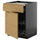 METOD / KNIVSHULT - METOD / KNIVSHULT Base cab f hob/drawer/2 wire bskts, black-grey/Voxtorp oak effect, 60x60 cm