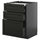 METOD / KNIVSHULT - METOD / KNIVSHULT Bc w pull-out work surface/3drw, black-grey/Lerhyttan black stained, 60x60 cm